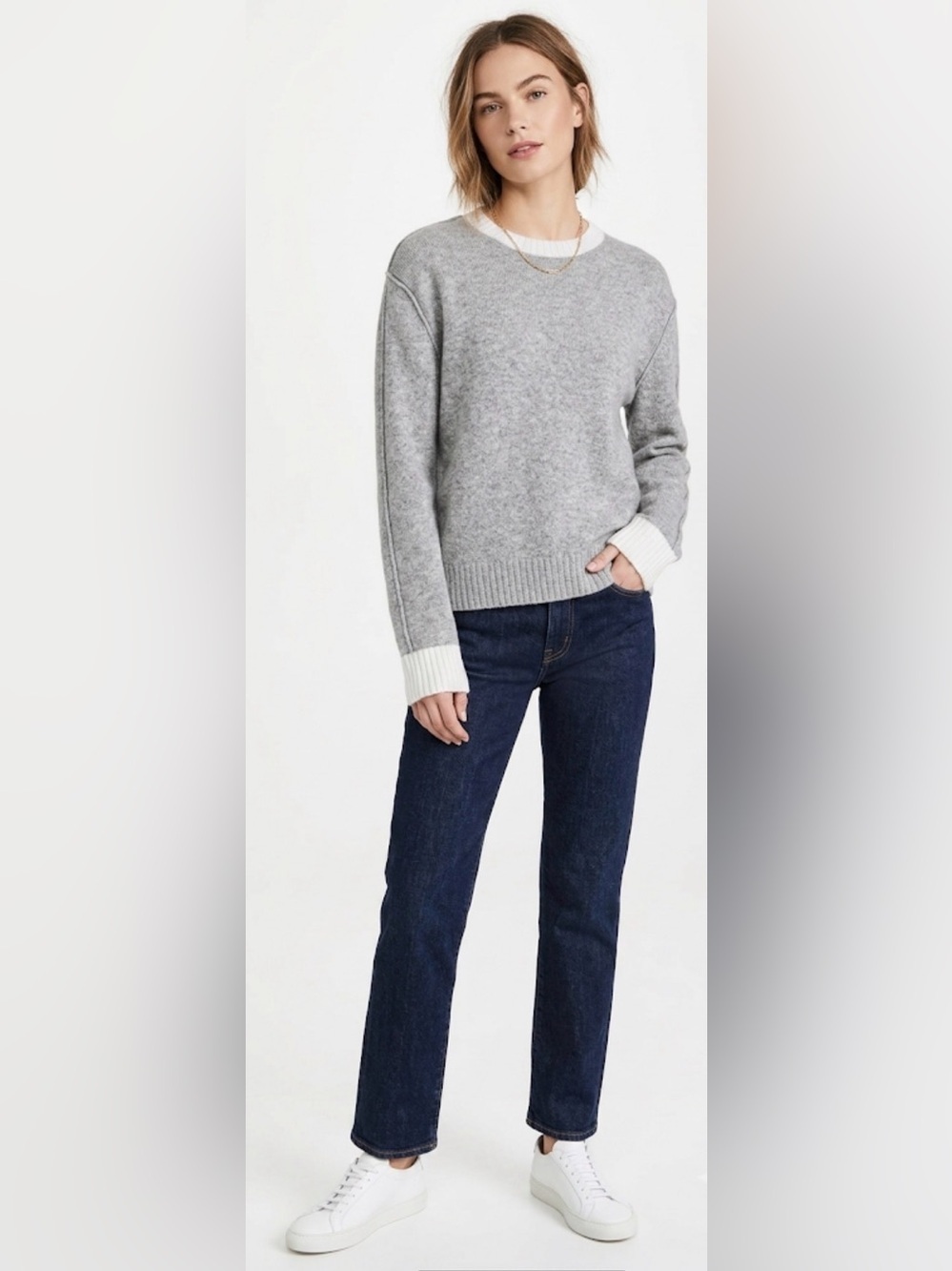 James Perse Los Angeles 100% Cashmere Gray Crew Neck Sweater size 1 / small